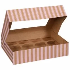 Betty Winters Large Cupcake Boxes 2pk -Kitchen Supplies Store 320784 4pk cupcake boxes holds 12 pink 3