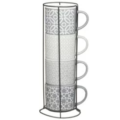 B&M Jumbo Embossed Stacking Mugs 4pk