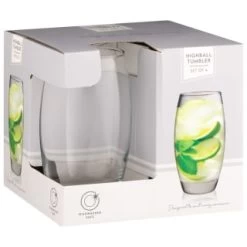 B&M Curved Hiball Glasses 4pk -Kitchen Supplies Store 338803 set of 4 highball tumblers