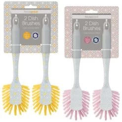 B&M Dish Brushes 2pk - Blush -Kitchen Supplies Store 345628 2 printed dish brushes group