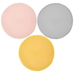 B&M Grey Round Pom Pom Placemats 4pk -Kitchen Supplies Store 355688 355688 355689 pom pom placemats main