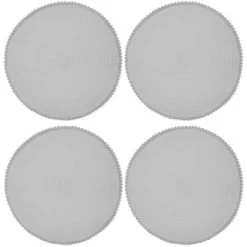B&M Grey Round Pom Pom Placemats 4pk -Kitchen Supplies Store 355688 pom pom placemats grey 3