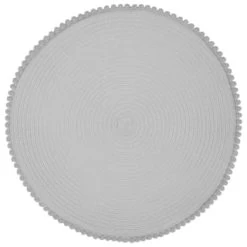 B&M Grey Round Pom Pom Placemats 4pk -Kitchen Supplies Store 355688 pom pom placemats grey 4