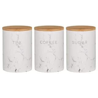 B&M Marble Effect Kitchen Canisters 3pc 5 B&M Marble Effect Kitchen Canisters 3pc - Image 3