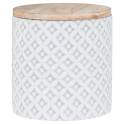 B&M Embossed Geometric Storage Canisters 3pc -Kitchen Supplies Store 356821 storage canisters geo grey