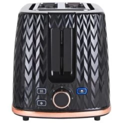 Goodmans Textured 2 Slice Toaster - Black & Rose Gold -Kitchen Supplies Store 358961 goodmans textured toaster black rose gold