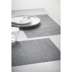 B&M Metallic Woven Placemats - Charcoal 4pk