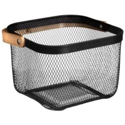 B&M Mesh Storage Basket With Bamboo Handle -Kitchen Supplies Store 369475 mesh storage basket with bamboo handle 2