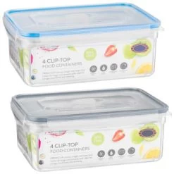 B&M Clip Top Food Containers 4pk - Blue -Kitchen Supplies Store 369681 4pk clip top food containers group