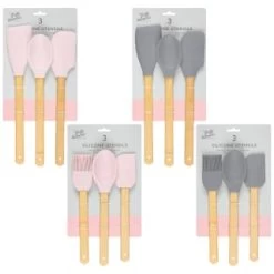 B&M Betty Winters Silicone Utensils 3pk - Grey -Kitchen Supplies Store 369971 369972 3pk betty winters silicone utensils main
