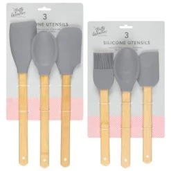 B&M Betty Winters Silicone Utensils 3pk - Grey -Kitchen Supplies Store 369972 3pk betty winters silicone utensils grey main