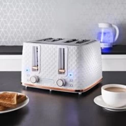 Kitchen Supplies Store -Kitchen Supplies Store 371982 goodmans diamond white rose gold 4 slice toaster