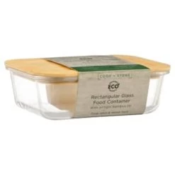 B&M Rectangular Glass Food Container With Bamboo Lid 9 B&M Rectangular Glass Food Container With Bamboo Lid -Kitchen Supplies Store 378623 regular glass food container 3