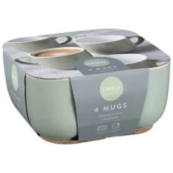Simply Everyday Gloss Mugs 4pk - Sage -Kitchen Supplies Store 380123 4pk simply everyday mugs sage 2