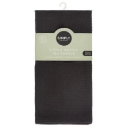Simply Everyday Waffle Tea Towels 3pk - Black