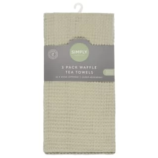 Simply Everyday Waffle Tea Towels 3pk - Sage 3 Simply Everyday Waffle Tea Towels 3pk - Sage