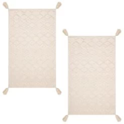 B&M Homestead Embossed Tea Towels With Tassels 2pk - Natural -Kitchen Supplies Store 380229 2pk homestead embossed tea towel with tassels 2