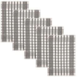 B&M Essentials Check Tea Towels - Black 5pk -Kitchen Supplies Store 380235 5pk check tea towels black 2