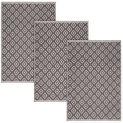 B&M Grey Textured Tea Towels 3pk -Kitchen Supplies Store 380238 3pk textured tea towels grey 2