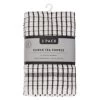 B&M Check Tea Towels - Black 3pk -Kitchen Supplies Store 380307 3pk check tea towels black