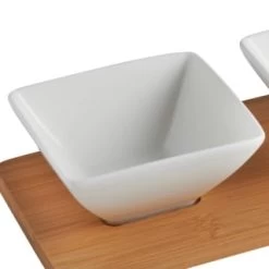 B&M Set Of 3 Serving Bowls With Bamboo Tray - Square 10 B&M Set Of 3 Serving Bowls With Bamboo Tray - Square -Kitchen Supplies Store 380368 3pk serving boards with bamboo tray square 2