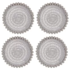 B&M Pom Pom Coasters - Grey 4pk -Kitchen Supplies Store 380383 4pk harmony pom pom coasters grey 2
