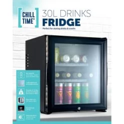 B&M Chill Time Mini Bar Fridge 30L -Kitchen Supplies Store 381810 chill time 30l drinks fridge 4
