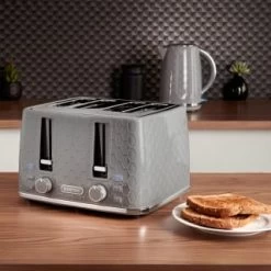 Goodmans Textured 4 Slice Toaster - Grey -Kitchen Supplies Store 386707 goodmans textured 4 slice toaster grey