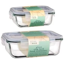B&M Large Eco Glass Clip Lock Food Container -Kitchen Supplies Store 388506 388507 glass clip lock food container group 2