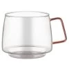 B&M Glass Mug With Coloured Handle -Kitchen Supplies Store 390328 glass mug with coloured handle