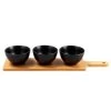 B&M Wooden Serve Board With Black Dip Bowls 2 B&M Wooden Serve Board With Black Dip Bowls -Kitchen Supplies Store 390356 set of 3 black dip bowls