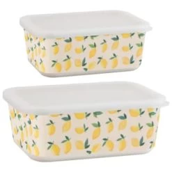 B&M Rectangular Tubs 2pk - Lemons -Kitchen Supplies Store 392929 2pk reuse and repurpose rectangle tubs lemon 3