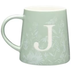 B&M Floral Alphabet Mug (Assorted) -Kitchen Supplies Store 394397 floral alphabet mug green j