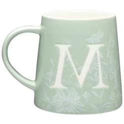 B&M Floral Alphabet Mug (Assorted) -Kitchen Supplies Store 394397 floral alphabet mug green m