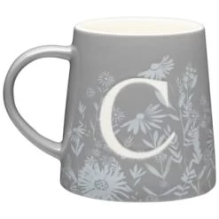 B&M Floral Alphabet Mug (Assorted) -Kitchen Supplies Store 394400 floral alphabet mug grey c