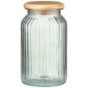 B&M Large Ribbed Glass Jar With Wooden Lid -Kitchen Supplies Store 394426 ribbed glass jar with wooden lid large 2
