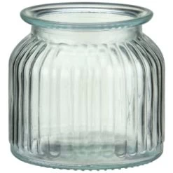 B&M Small Ribbed Glass Jar With Wooden Lid -Kitchen Supplies Store 394427 ribbed glass jar with wooden lid small 3