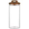 B&M Large Glass Jar With Acacia Wood Lid -Kitchen Supplies Store 394438 large glass canister with acacia wood 2