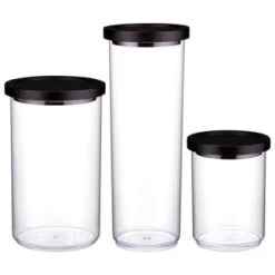B&M Canister With Airtight Wooden Lid 750ml 9 B&M Canister With Airtight Wooden Lid 750ml -Kitchen Supplies Store 394622 394623 394624 1 7l canister with black lid group 1