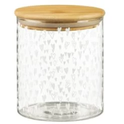 B&M Printed Glass Bamboo Storage Jars 3pc -Kitchen Supplies Store 396485 3pk printed glass bamboo storage jars 3