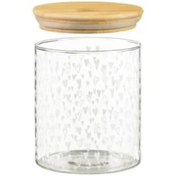 B&M Printed Glass Bamboo Storage Jars 3pc -Kitchen Supplies Store 396485 3pk printed glass bamboo storage jars 4