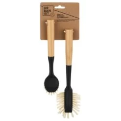 B&M Bamboo Dish Brushes 2pk -Kitchen Supplies Store 397041 2pk bamboo dishbrushes